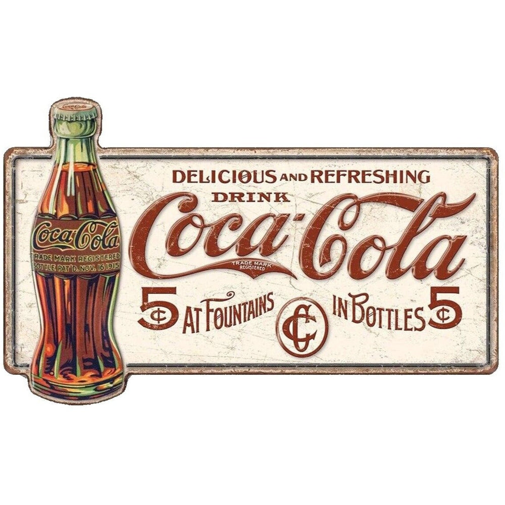 Coca-Cola Bottle Die-Cut Embossed 28.5" x 17.375" Licensed Metal Sign New! Home & Garden:Home Décor:Plaques & Signs Style Your Walls